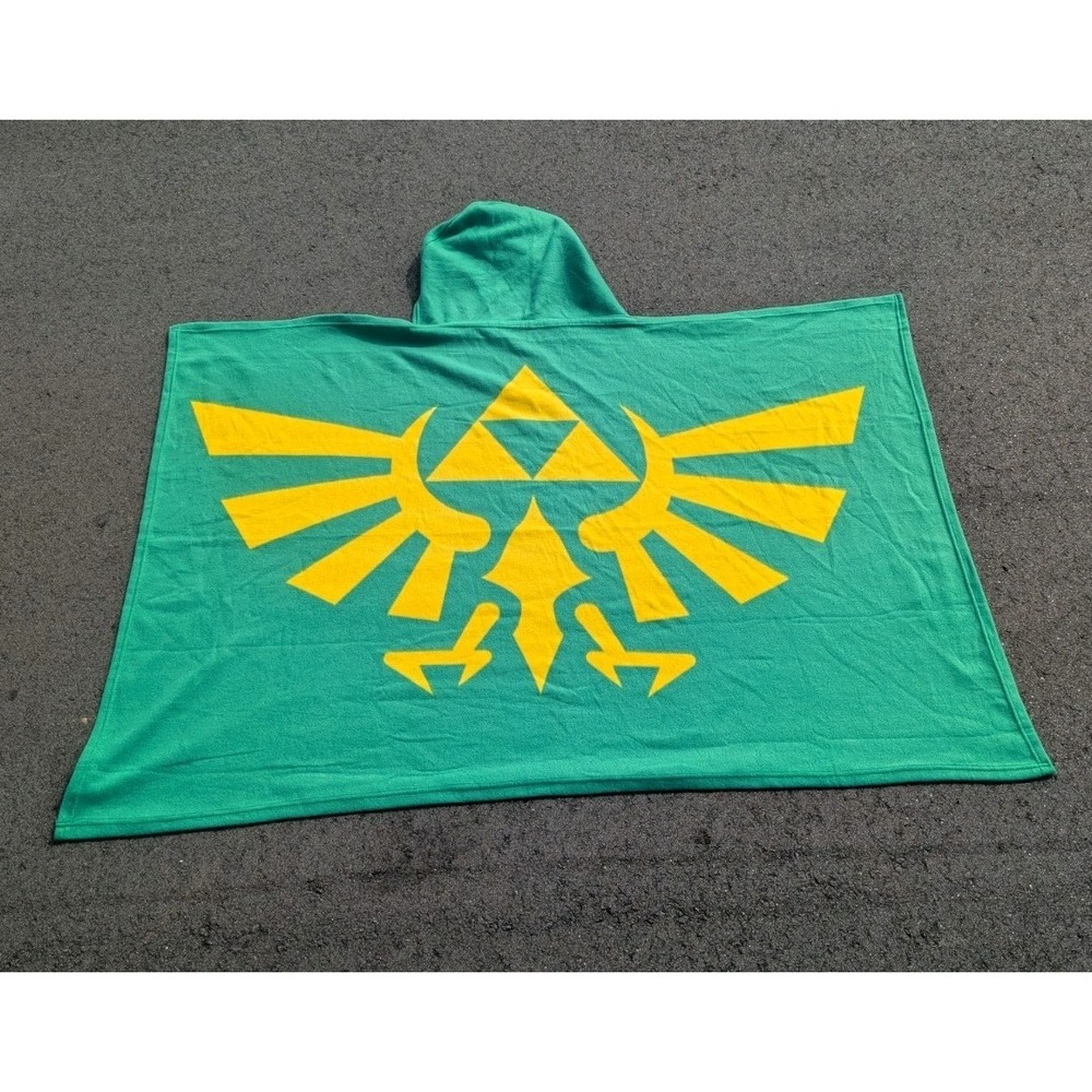 Legend Of Zelda Cloak Hooded Blanket Throw Triforce Hylian Crest Costume Cosplay